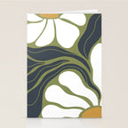 Modern Boho Art Nouveau Floral 3.3 ochre green grey Stationery Card Gallery Image 2