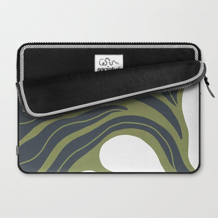 Modern Boho Art Nouveau Floral 3.3 ochre green grey Laptop Sleeve Gallery Image 2