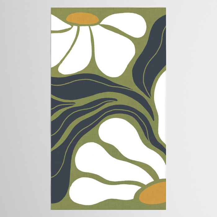 Modern Boho Art Nouveau Floral 3.3 ochre green grey Tablecloth Gallery Image 2