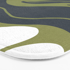 Modern Boho Art Nouveau Floral 3.3 ochre green grey Bath Mat Gallery Image 3