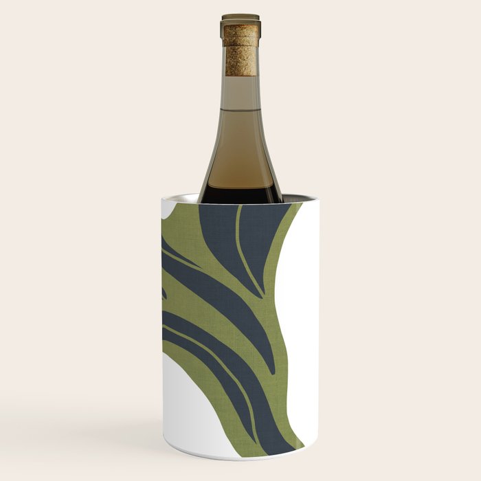 Modern Boho Art Nouveau Floral 3.3 ochre green grey Wine Chiller Gallery Image 3