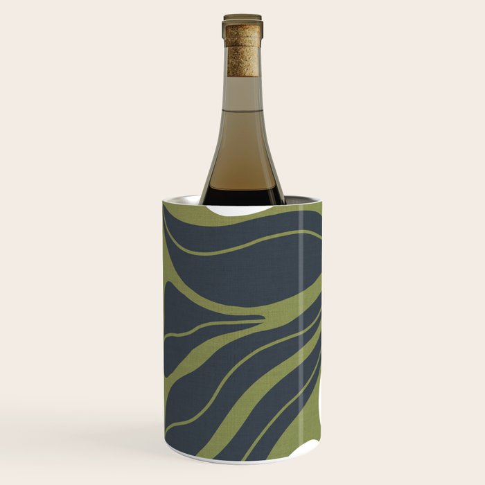 Modern Boho Art Nouveau Floral 3.3 ochre green grey Wine Chiller Gallery Image 2