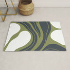 Modern Boho Art Nouveau Floral 3.3 ochre green grey Rug Gallery Image 1