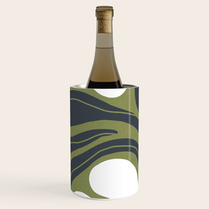 Modern Boho Art Nouveau Floral 3.3 ochre green grey Wine Chiller Gallery Image 1