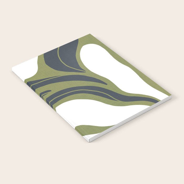 Modern Boho Art Nouveau Floral 3.3 ochre green grey Notebook Gallery Image 1