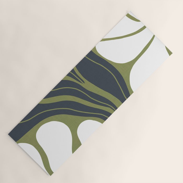 Modern Boho Art Nouveau Floral 3.3 ochre green grey Yoga Mat Gallery Image 1
