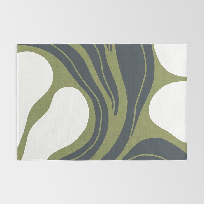 Modern Boho Art Nouveau Floral 3.3 ochre green grey Rug Gallery Image 2