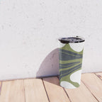 Modern Boho Art Nouveau Floral 3.3 ochre green grey Travel Mug Gallery Image 4