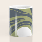 Modern Boho Art Nouveau Floral 3.3 ochre green grey Coffee Mug Gallery Image 4