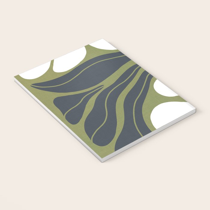 Modern Boho Art Nouveau Floral 3.3 ochre green grey Notebook Gallery Image 3