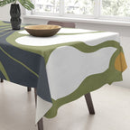 Modern Boho Art Nouveau Floral 3.3 ochre green grey Tablecloth Gallery Image 3