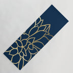 Gold and Navy Flower Yoga Mat Gallery Image 1