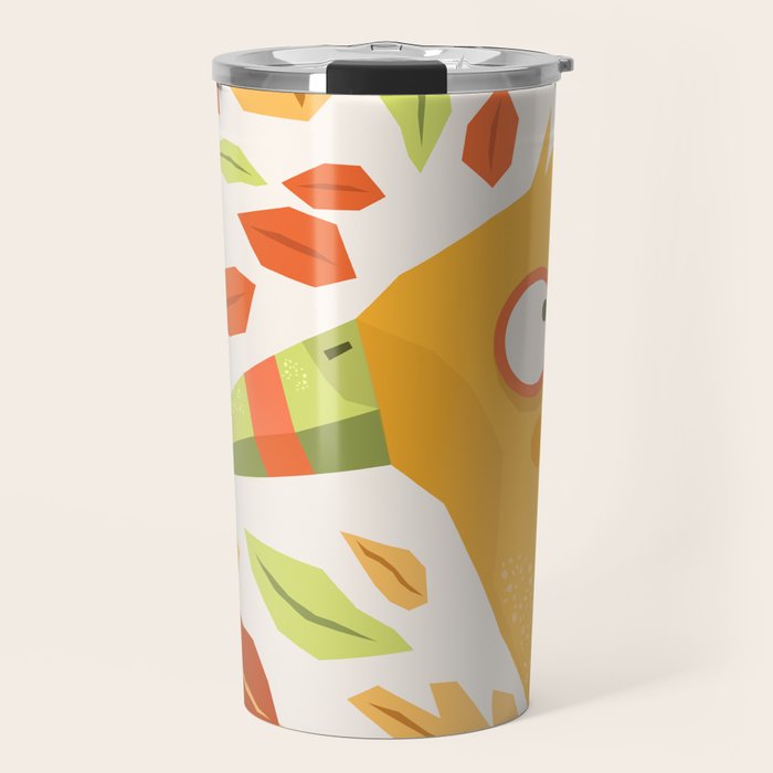Autumn bird and leaves Travel Mug Gallery Image 1