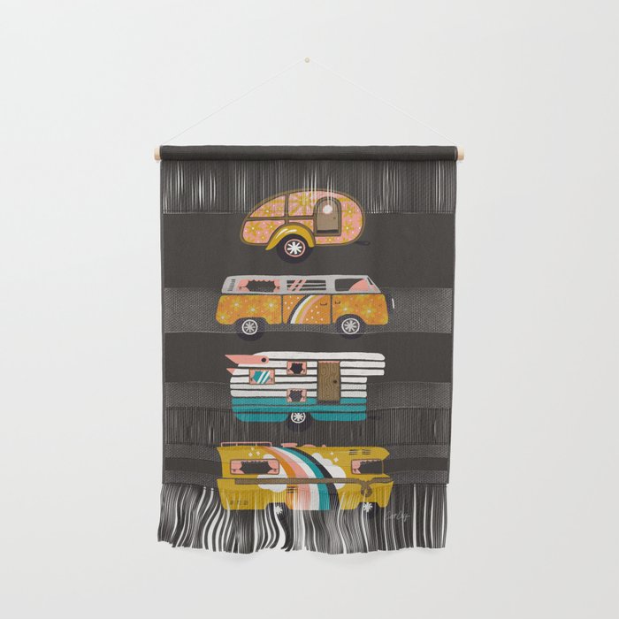Retro Road Trip - Charcoal Wall Hanging Gallery Image 1