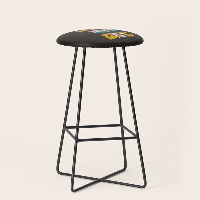 Retro Road Trip - Charcoal Stool Gallery Image 1