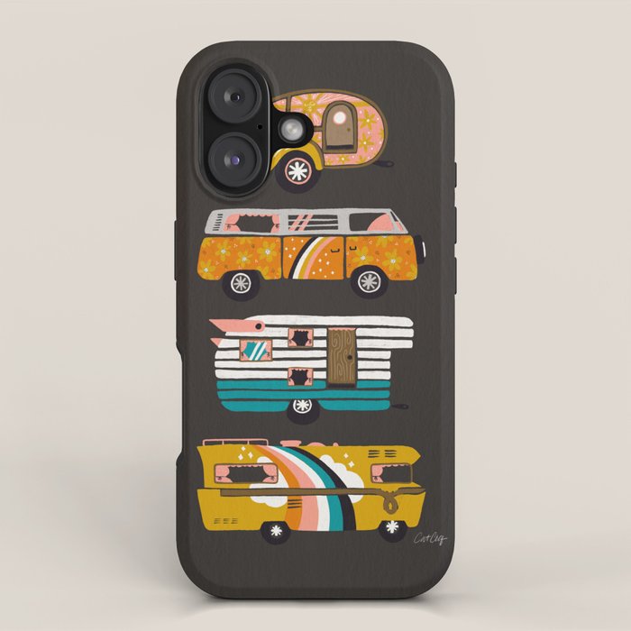 Retro Road Trip - Charcoal iPhone Case Gallery Image 1