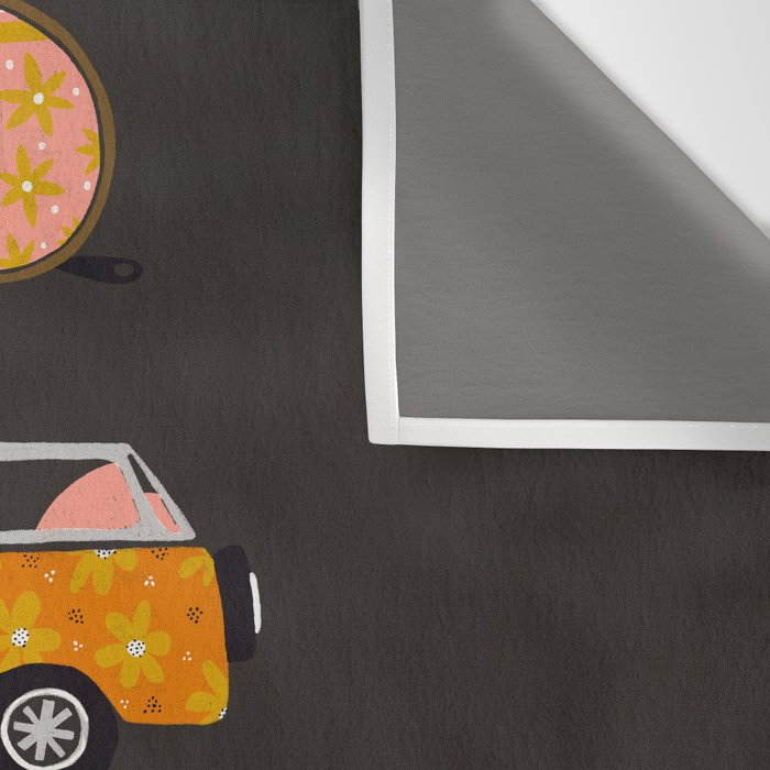 Retro Road Trip - Charcoal Wall Tapestry Gallery Image 3