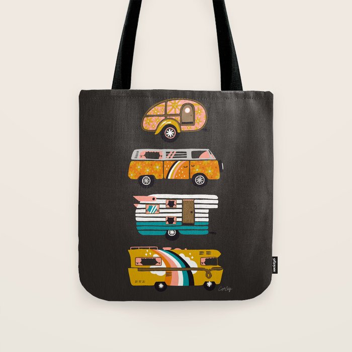 Retro Road Trip - Charcoal Tote Bag Gallery Image 1