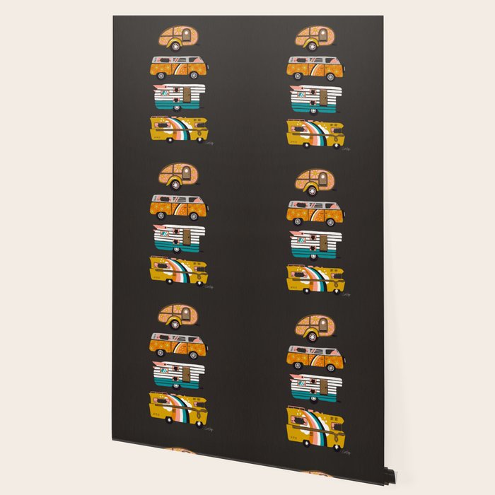 Retro Road Trip - Charcoal Wallpaper Gallery Image 2