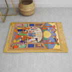  Karkhi, porter at the tomb of Imam Riza, being honoured Islamic Antique Art  Rug Gallery Image 1