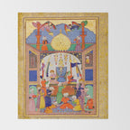  Karkhi, porter at the tomb of Imam Riza, being honoured Islamic Antique Art  Throw Blanket Gallery Image 2