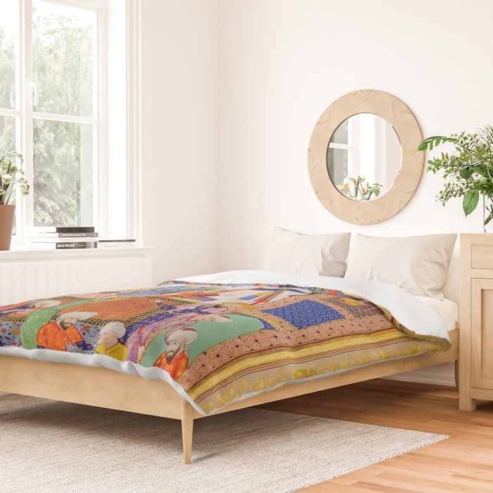  Karkhi, porter at the tomb of Imam Riza, being honoured Islamic Antique Art  Duvet Cover Gallery Image 2