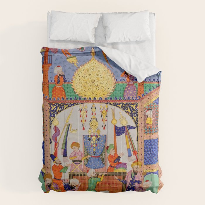  Karkhi, porter at the tomb of Imam Riza, being honoured Islamic Antique Art  Comforter Gallery Image 6