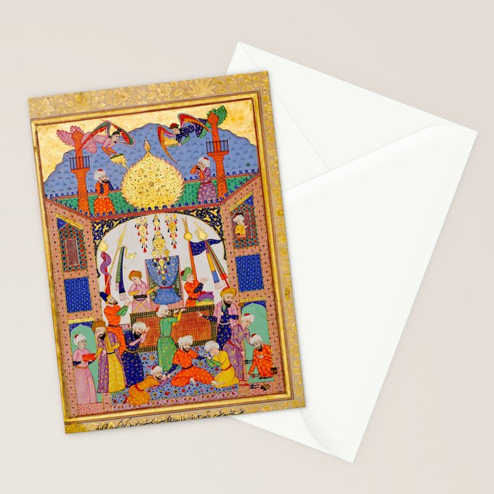  Karkhi, porter at the tomb of Imam Riza, being honoured Islamic Antique Art  Stationery Card Gallery Image 2