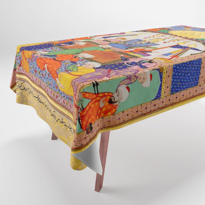  Karkhi, porter at the tomb of Imam Riza, being honoured Islamic Antique Art  Tablecloth Gallery Image 1