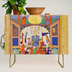  Karkhi, porter at the tomb of Imam Riza, being honoured Islamic Antique Art  Credenza Gallery Image 1