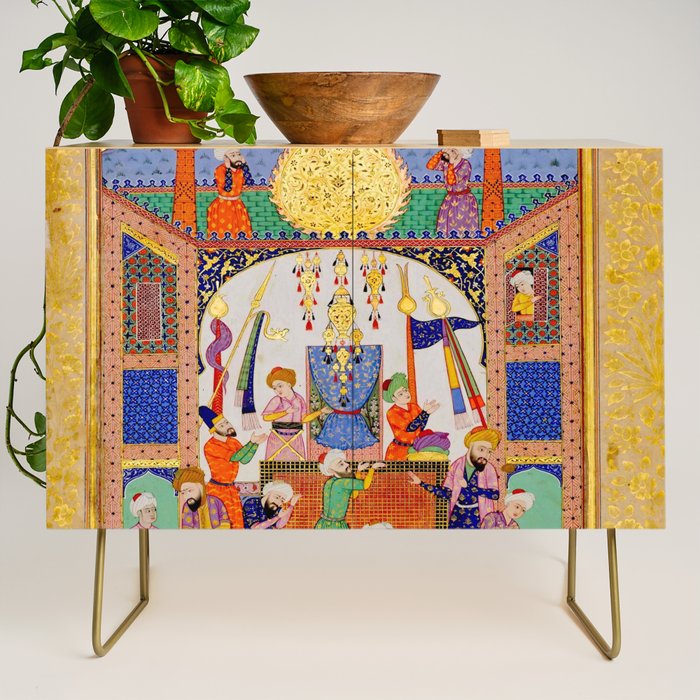  Karkhi, porter at the tomb of Imam Riza, being honoured Islamic Antique Art  Credenza Gallery Image 1