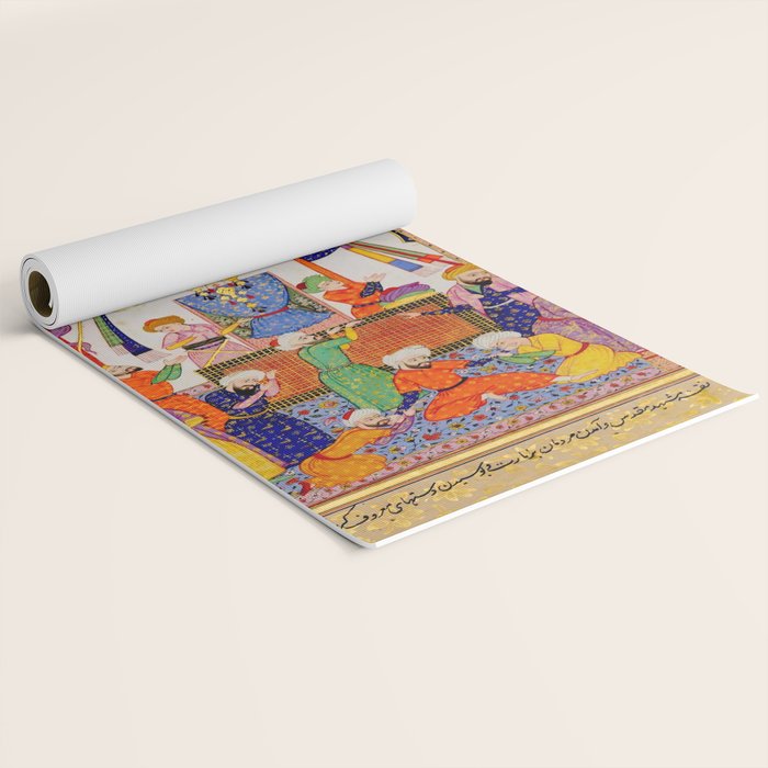  Karkhi, porter at the tomb of Imam Riza, being honoured Islamic Antique Art  Yoga Mat Gallery Image 2