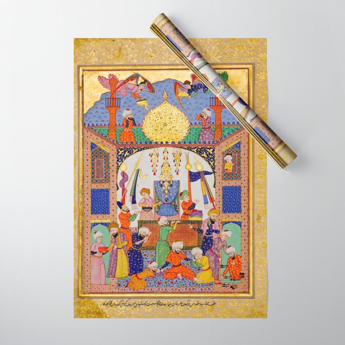  Karkhi, porter at the tomb of Imam Riza, being honoured Islamic Antique Art  Wrapping Paper Gallery Image 1