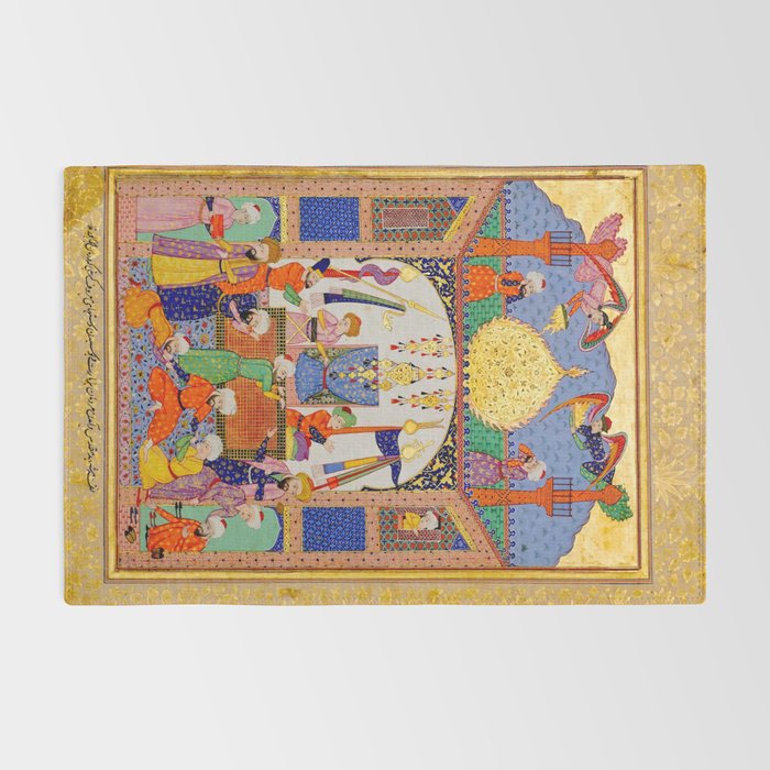  Karkhi, porter at the tomb of Imam Riza, being honoured Islamic Antique Art  Rug Gallery Image 2