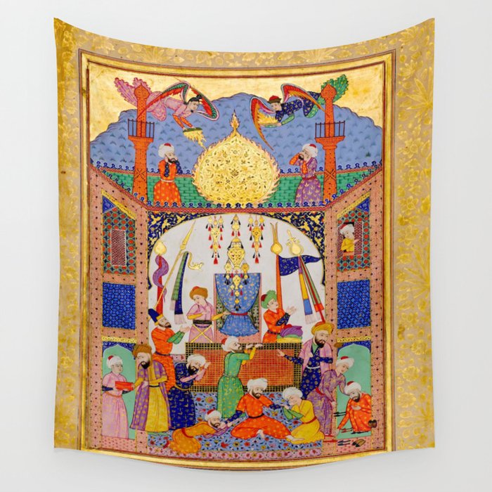  Karkhi, porter at the tomb of Imam Riza, being honoured Islamic Antique Art  Wall Tapestry Gallery Image 4