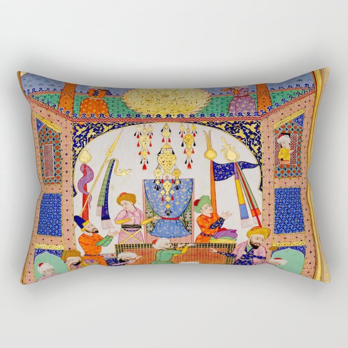  Karkhi, porter at the tomb of Imam Riza, being honoured Islamic Antique Art  Rectangular Pillow Gallery Image 2