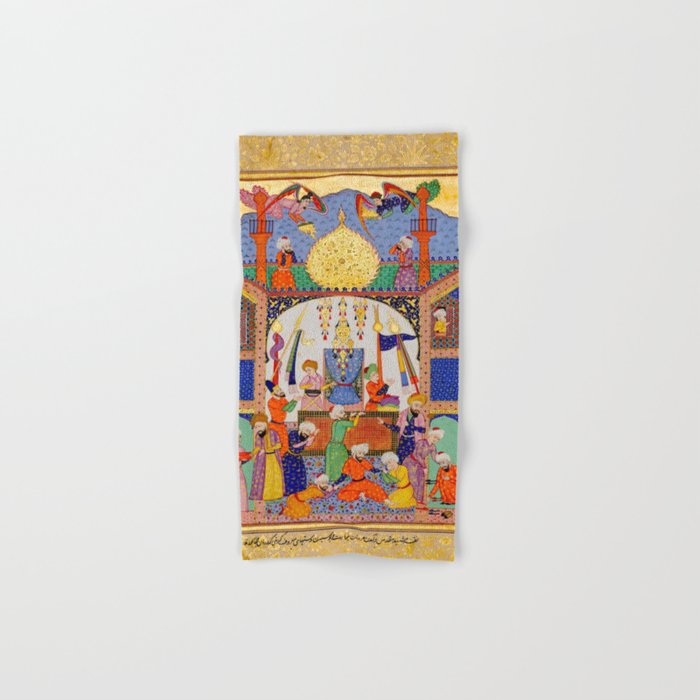  Karkhi, porter at the tomb of Imam Riza, being honoured Islamic Antique Art  Bath Towel Gallery Image 1