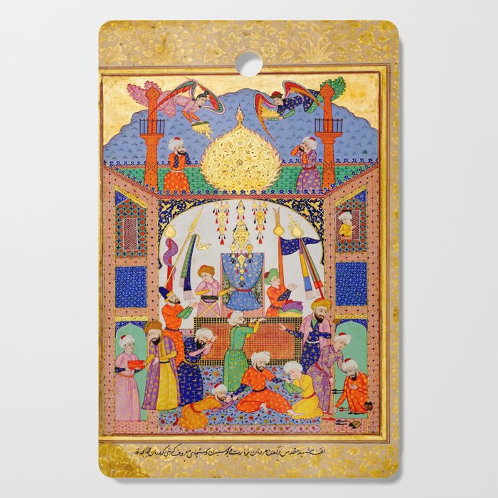  Karkhi, porter at the tomb of Imam Riza, being honoured Islamic Antique Art  Cutting Board Gallery Image 1