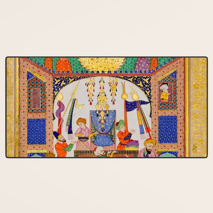  Karkhi, porter at the tomb of Imam Riza, being honoured Islamic Antique Art  Desk Mat Gallery Image 3