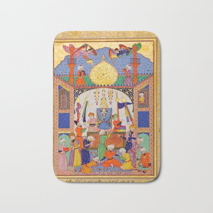  Karkhi, porter at the tomb of Imam Riza, being honoured Islamic Antique Art  Bath Mat Gallery Image 1
