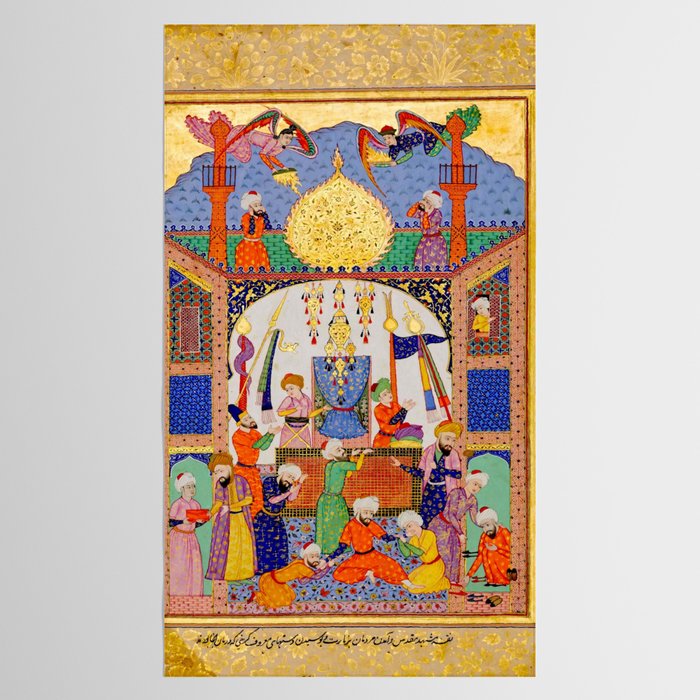  Karkhi, porter at the tomb of Imam Riza, being honoured Islamic Antique Art  Tablecloth Gallery Image 2