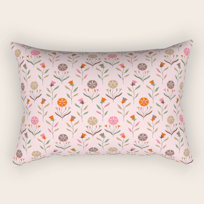 Folk Meadow - Spring Blush Rectangular Pillow Gallery Image 1