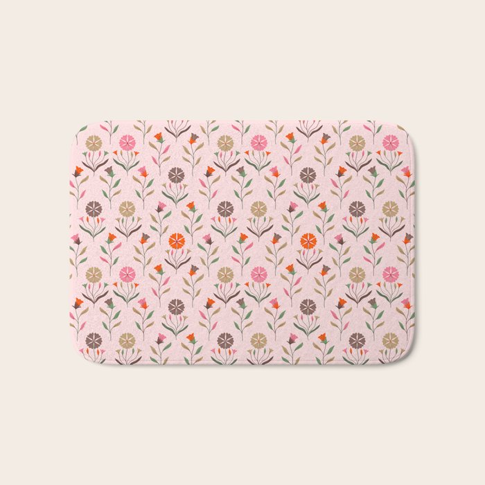 Folk Meadow - Spring Blush Bath Mat Gallery Image 1
