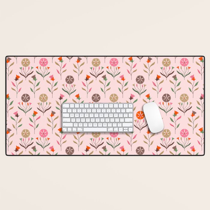 Folk Meadow - Spring Blush Desk Mat Gallery Image 1