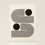 Abstraction_BLACK_LINE_DOT_POP_ART_Minimalism_004D Stationery Card Gallery Image 2