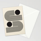 Abstraction_BLACK_LINE_DOT_POP_ART_Minimalism_004D Stationery Card Gallery Image 2