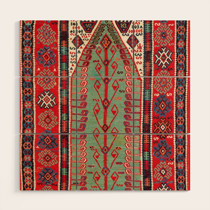 Erzerum Northeast Anatolian Niche Kilim Print Wood Wall Art Gallery Image 1