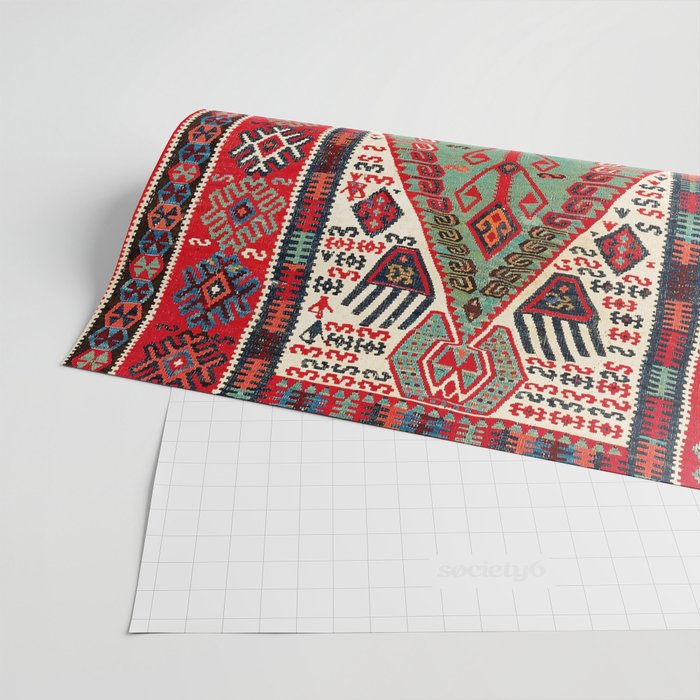 Erzerum Northeast Anatolian Niche Kilim Print Wrapping Paper Gallery Image 2