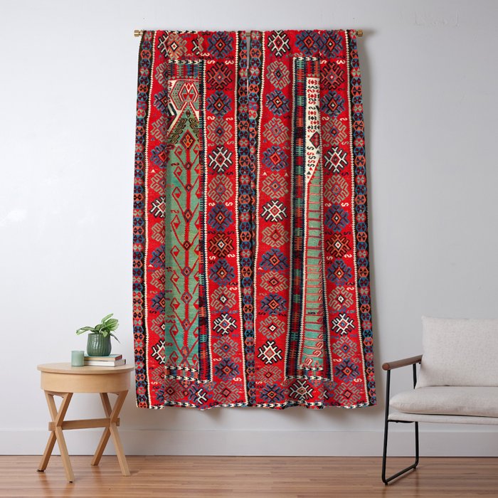 Erzerum Northeast Anatolian Niche Kilim Print Window Curtain Gallery Image 5