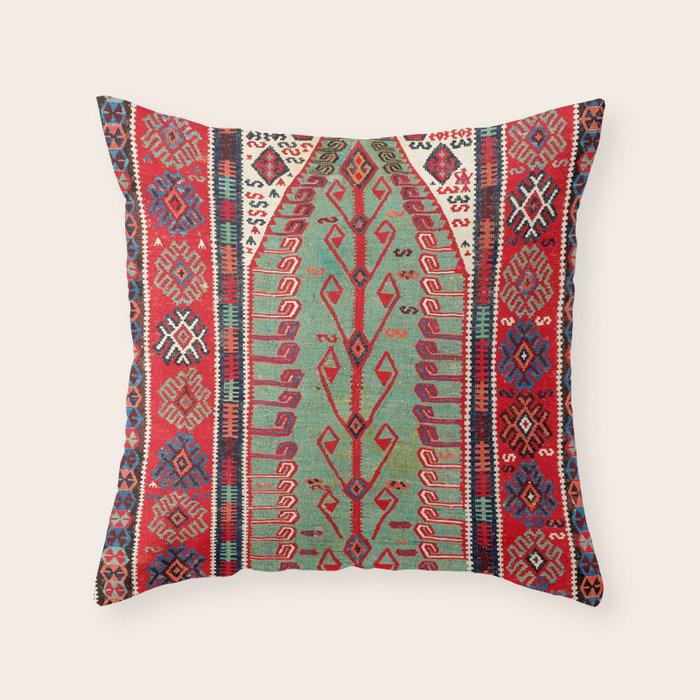 Erzerum Northeast Anatolian Niche Kilim Print Throw Pillow Gallery Image 6